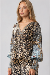 CAMILLA Shirred Cuff Blouse - Fiesta, Siesta, Repeat