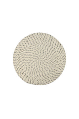Spiral Cotton Placemat 38cm White/ Navy