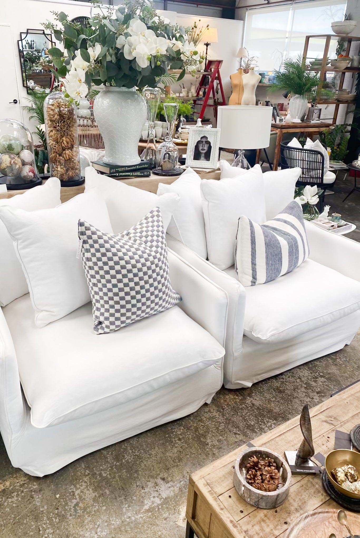 Lotus Slipcover Armchair - White - Magpie Style