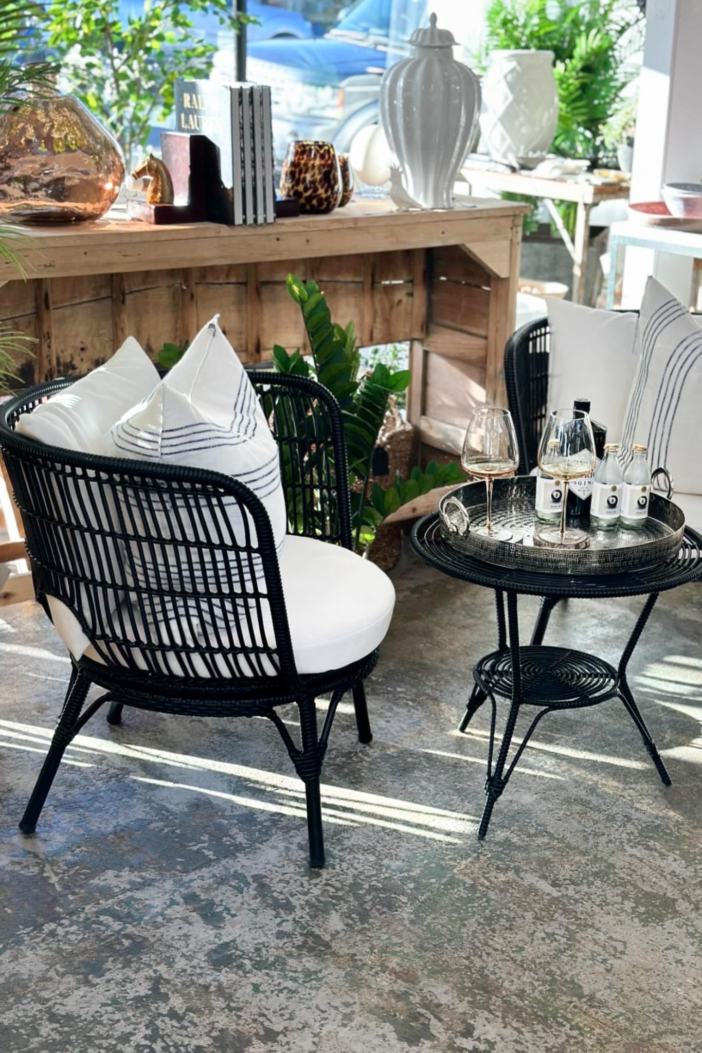 Clifton Outdoor 3 Piece Setting - Black - Magpie Style