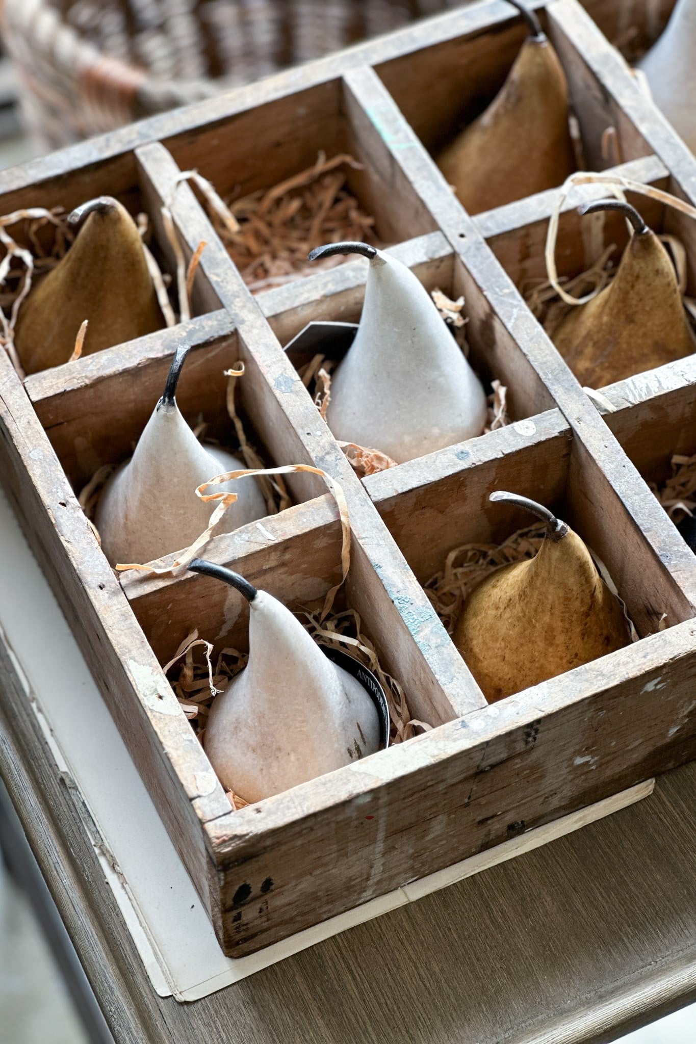 Small Hand Carved Marble Pear White - Magpie Style