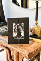 Black Leather Photo Frame 4x6 - Magpie Style