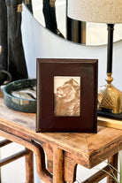 Dark Brown aged Leather Photo Frame 4x6 - Magpie Style