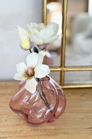 Rose Pink Retro Glass Vase