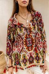 I AM PYLGRYM Santorini Top - Moon Beam Ikat