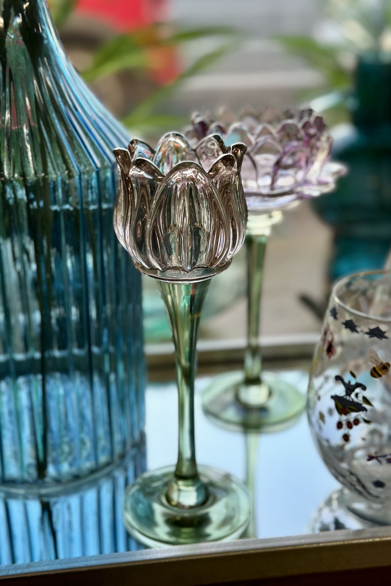 Bud Lilac Stemmed Votive - Magpie Style