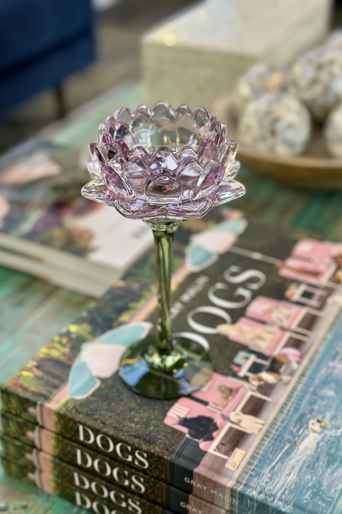 Lilac Stemmed Votive - Magpie Style
