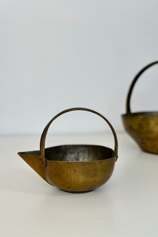 Wide Brass Vintage Jug - Small