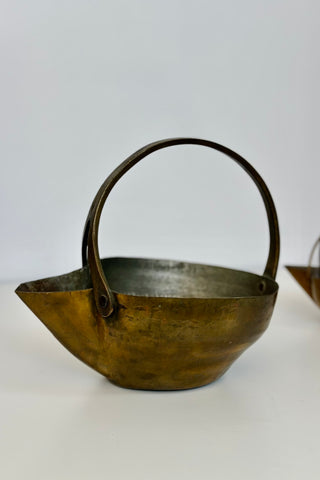 Wide Brass Vintage Jug - Large