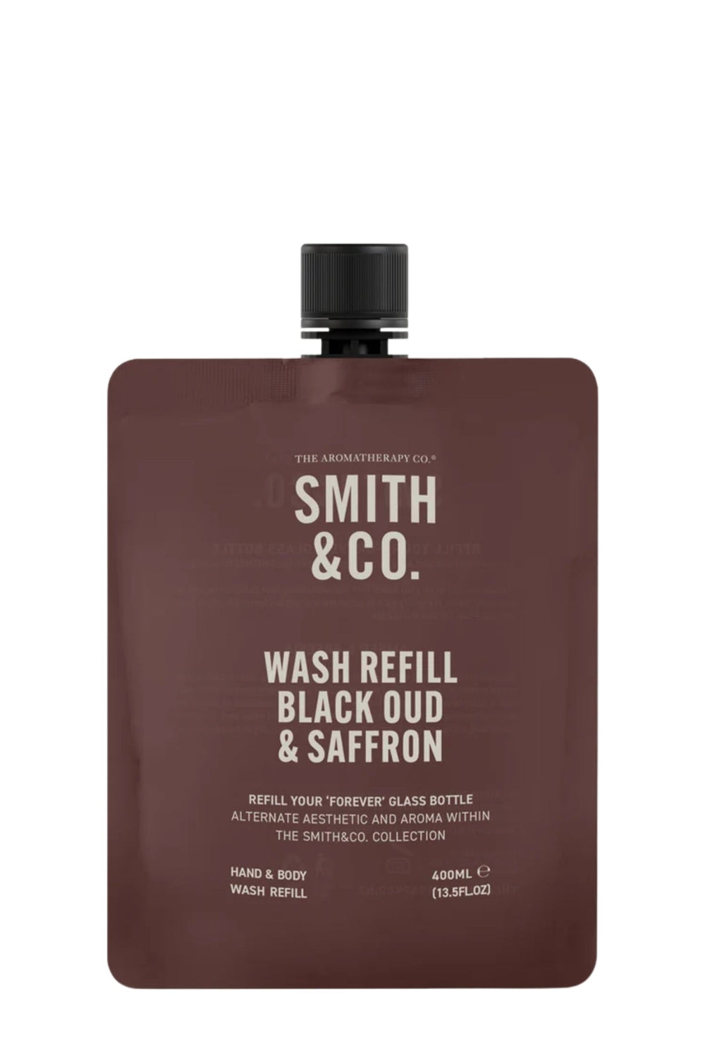 SMITH & CO Hand & Body Wash Refill 400ml - Black Oud & Saffron