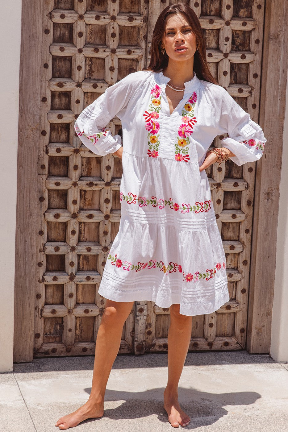 I AM PYLGRYM Clover Dress - White & Pink - Magpie Style