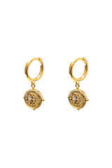 Moon and Star Huggy earring - 18ct gold