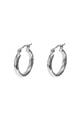 Sterling Silver Twist Hoop Earrings
