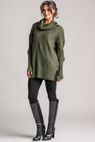 PAULA RYAN Diamond Rib Tunic - Merino Olive - Paula Ryan