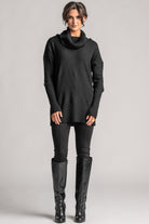 PAULA RYAN Diamond Rib Tunic - Merino Black - Paula Ryan