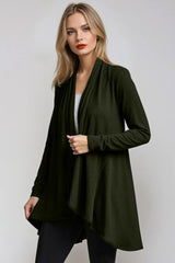 PAULA RYAN Panelled Swing Cardigan - Merino Khaki