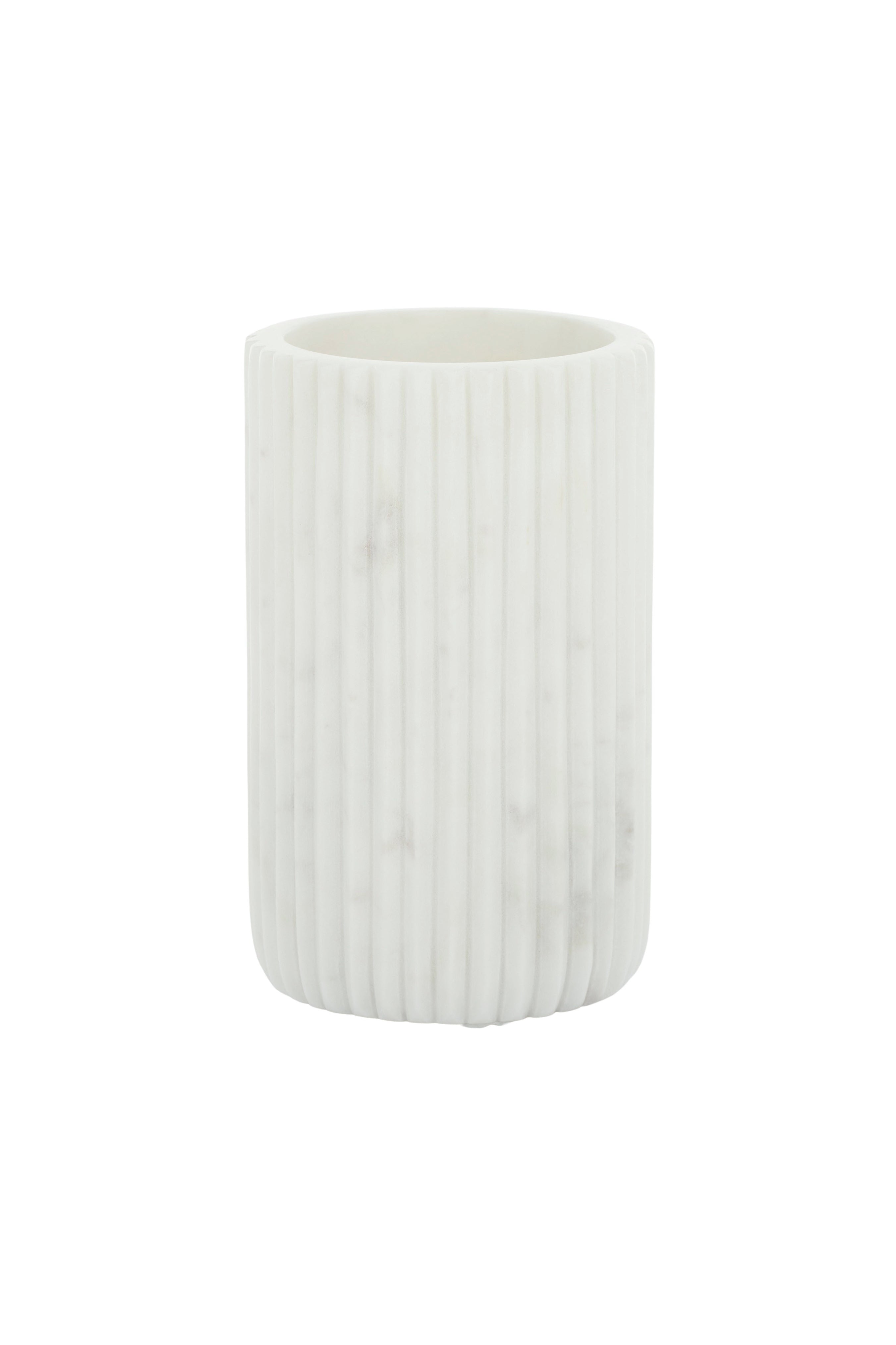 Alabaster Fluted Marble Vessel - Magpie Style