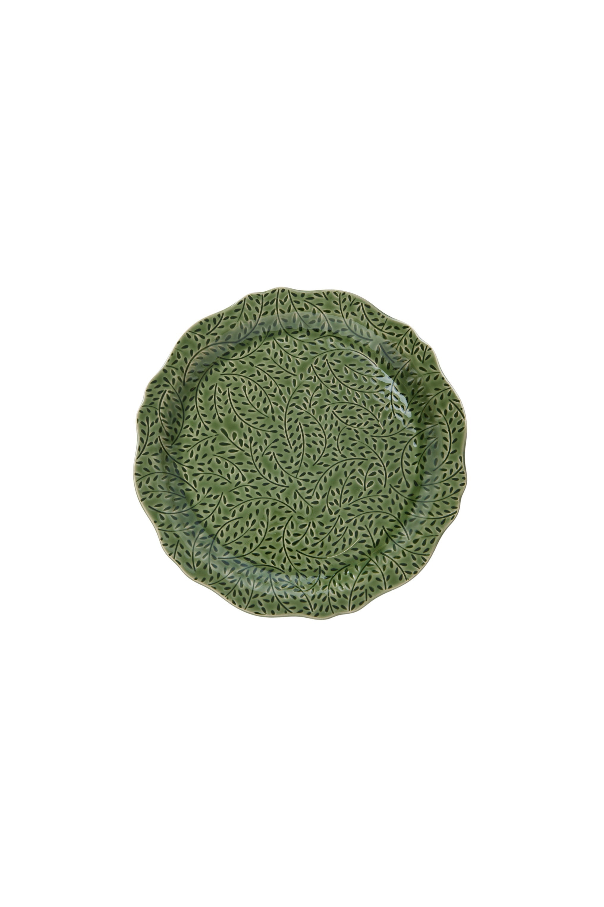 Marseille Scalloped Green Ceramic Plate - Magpie Style