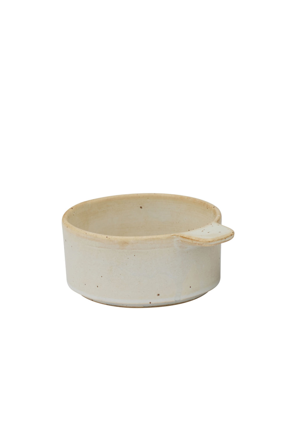 Stoneware Side Handle Bowl – Cream