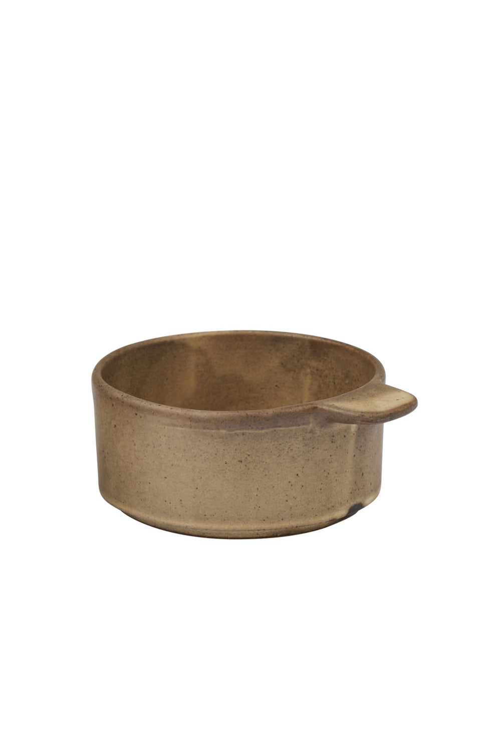 Stoneware Side Handle Bowl – Brown