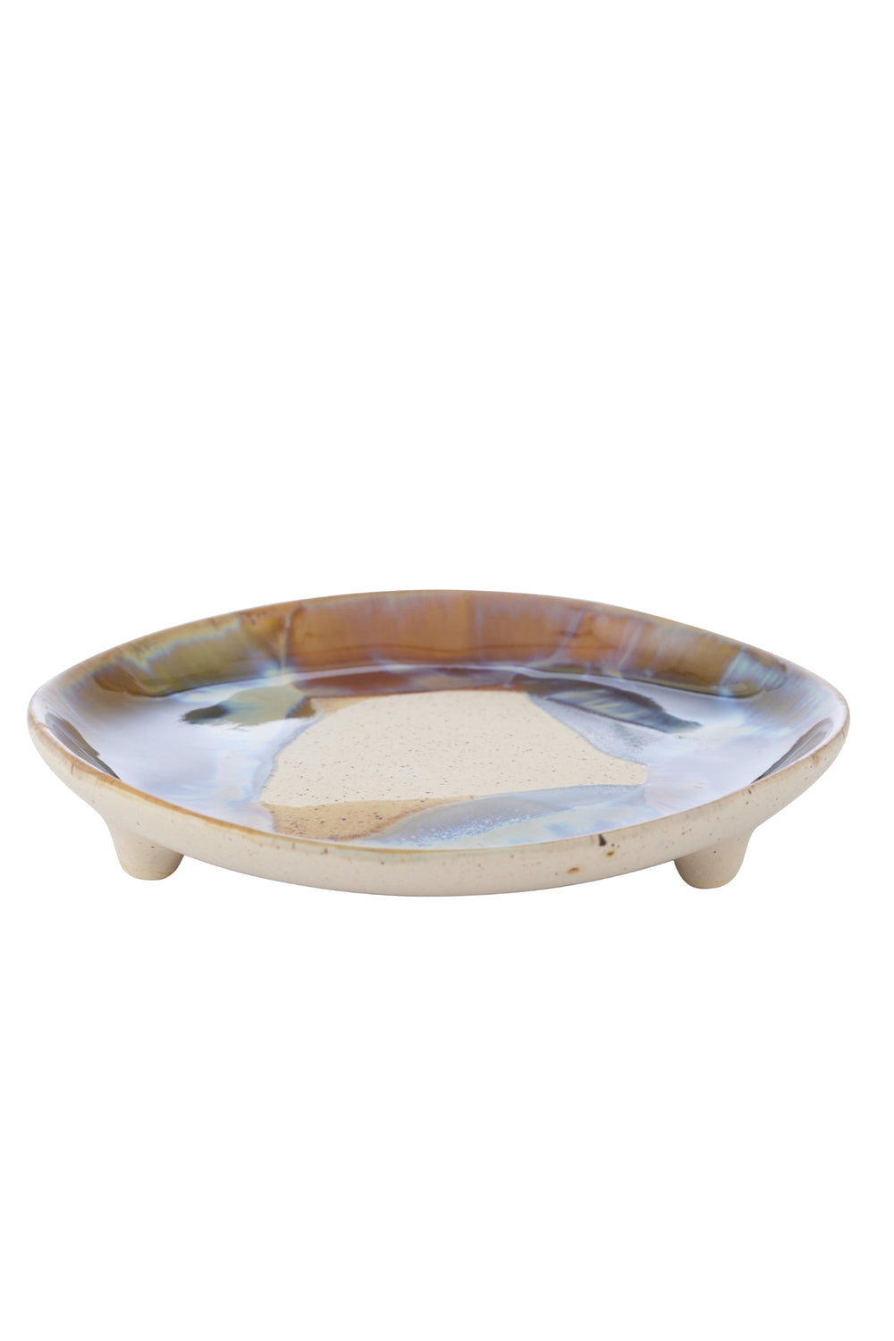 Reactive Glaze Pedestal Serving Plate