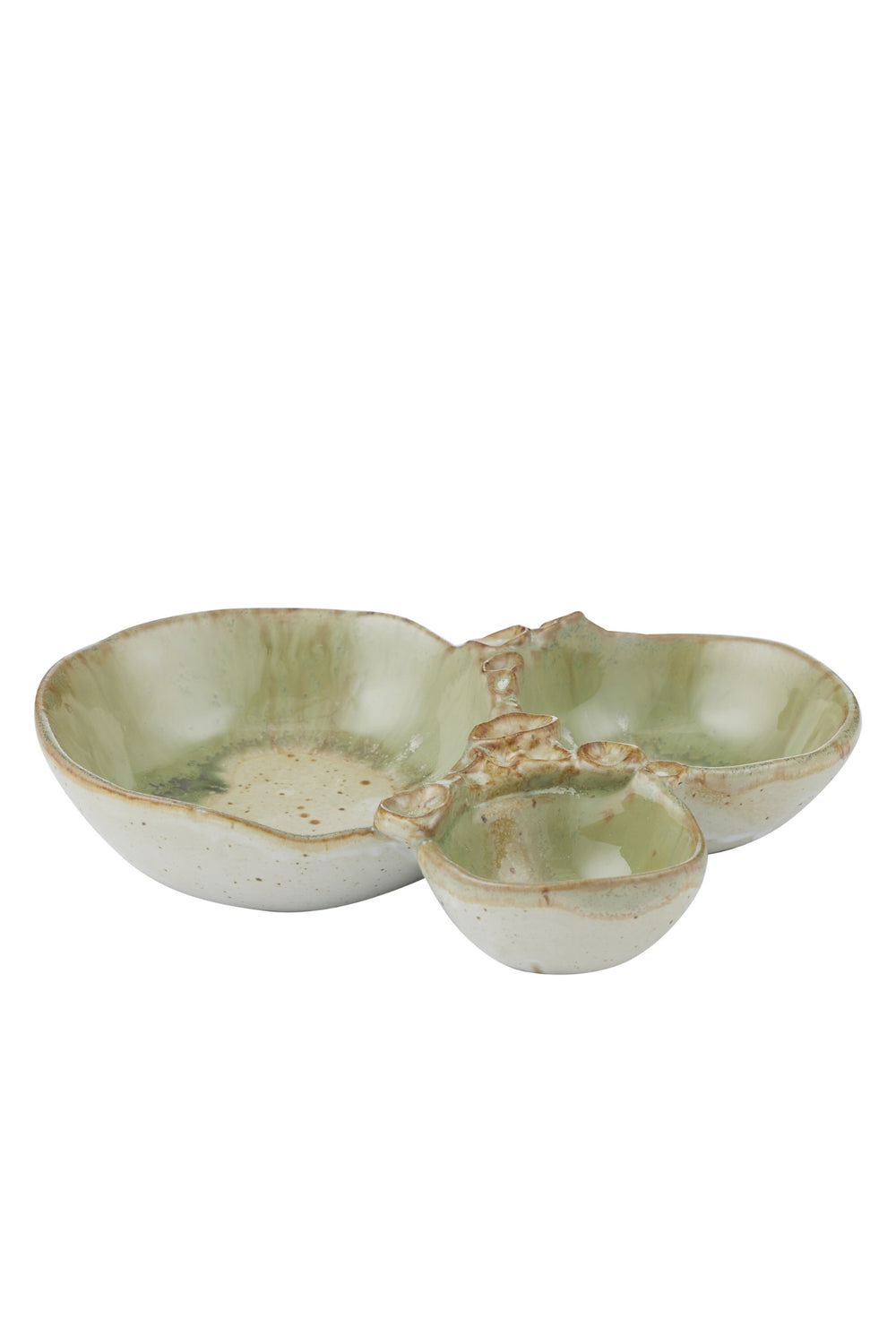 Triple Dip Serving Bowl - Green