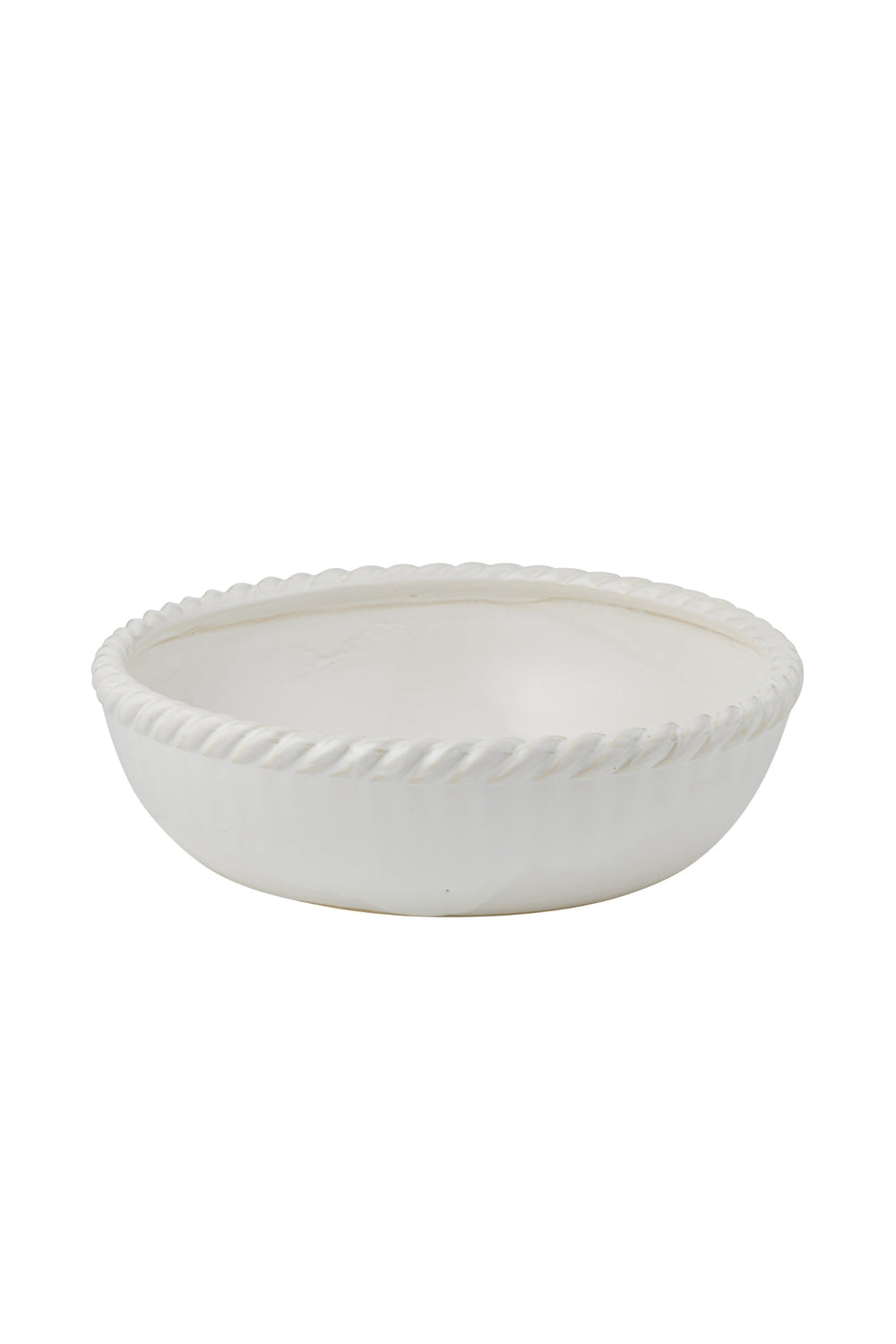 White Rope Rim Serving Bowl