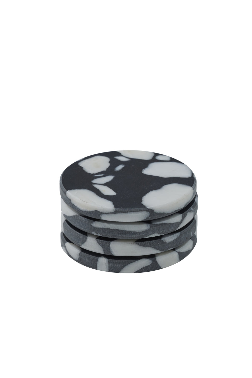 Black Terrazzo Round Coasters