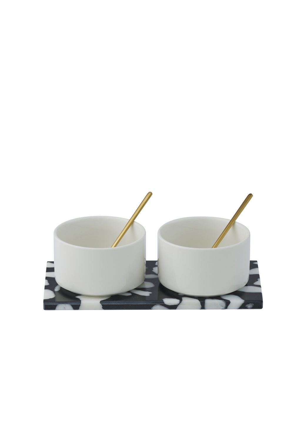 Black Terrazzo Double Condiment Set