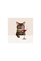 Card - Mackerel Cat & Red Wine - Magpie Style