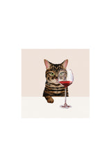 Card - Mackerel Cat & Red Wine