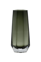 Diamond Smokey Grey Glass Vase - Large - Magpie Style