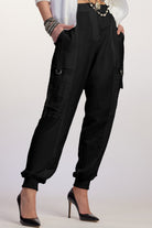 PAULA RYAN RELAXED Linen Jogger - Black - Paula Ryan