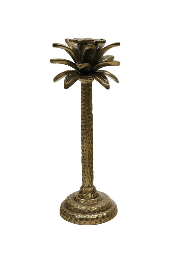 Aluminium Palm Candle Stick - Magpie Style