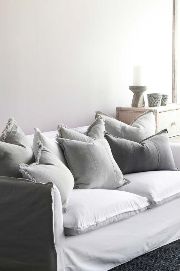 Lucatt Silver Linen Cushion - 50cm - Magpie Style