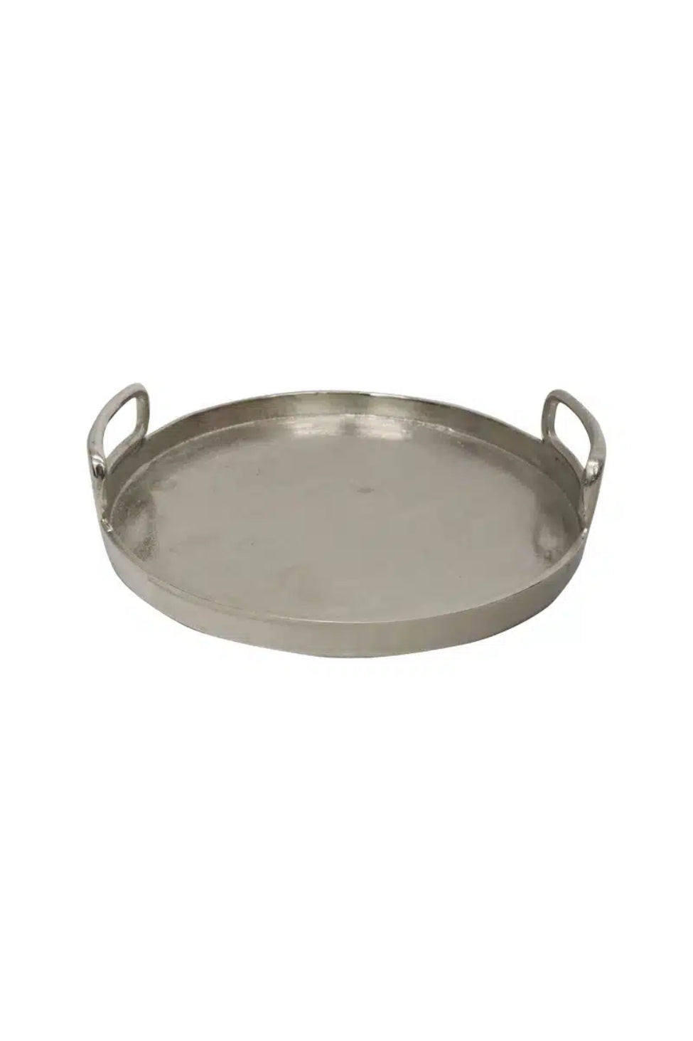 Aluminium Round Collar Tray 32cm - Raw Silver