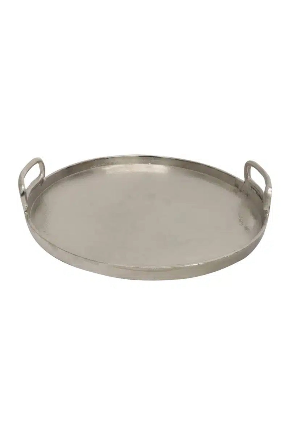 Aluminium Round Collar Tray 40cm - Raw Silver - Magpie Style