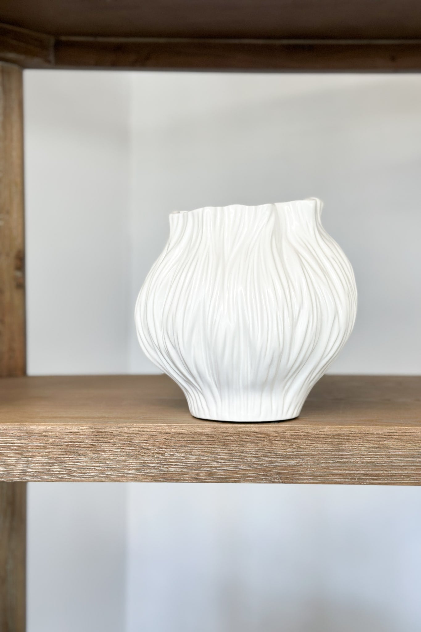 Florus Wide Stone Organic Shaped Vase - Magpie Style