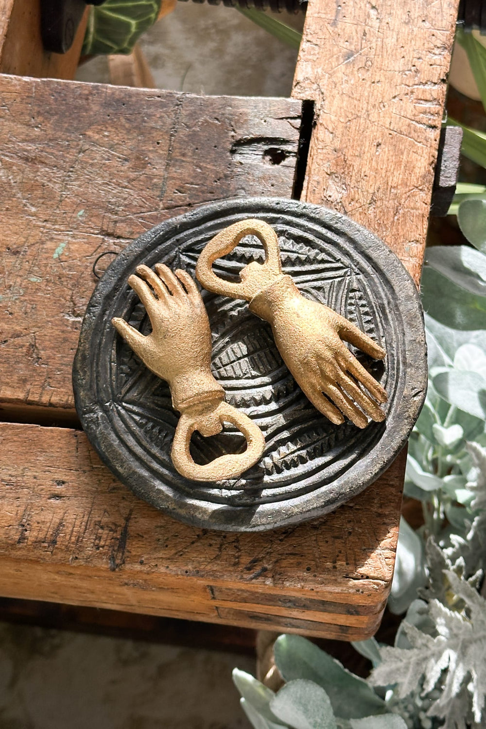 Gold Hand Bottle Opener - Cast Iron