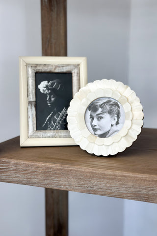 Florida Double Scalloped Photo Frame - Cream