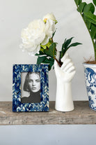 Indigo Blue Bone Inlay Photo Frame (4x6) - Magpie Style