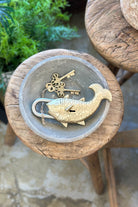 Large Brass Fish Lock - Magpie Style