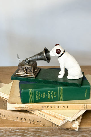 Nipper Dog with Gramophone Bookends - Cast Iron