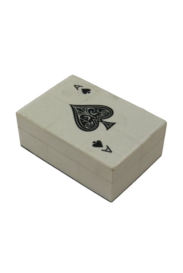 Resin Single Set Card Box Holder - White - Magpie Style