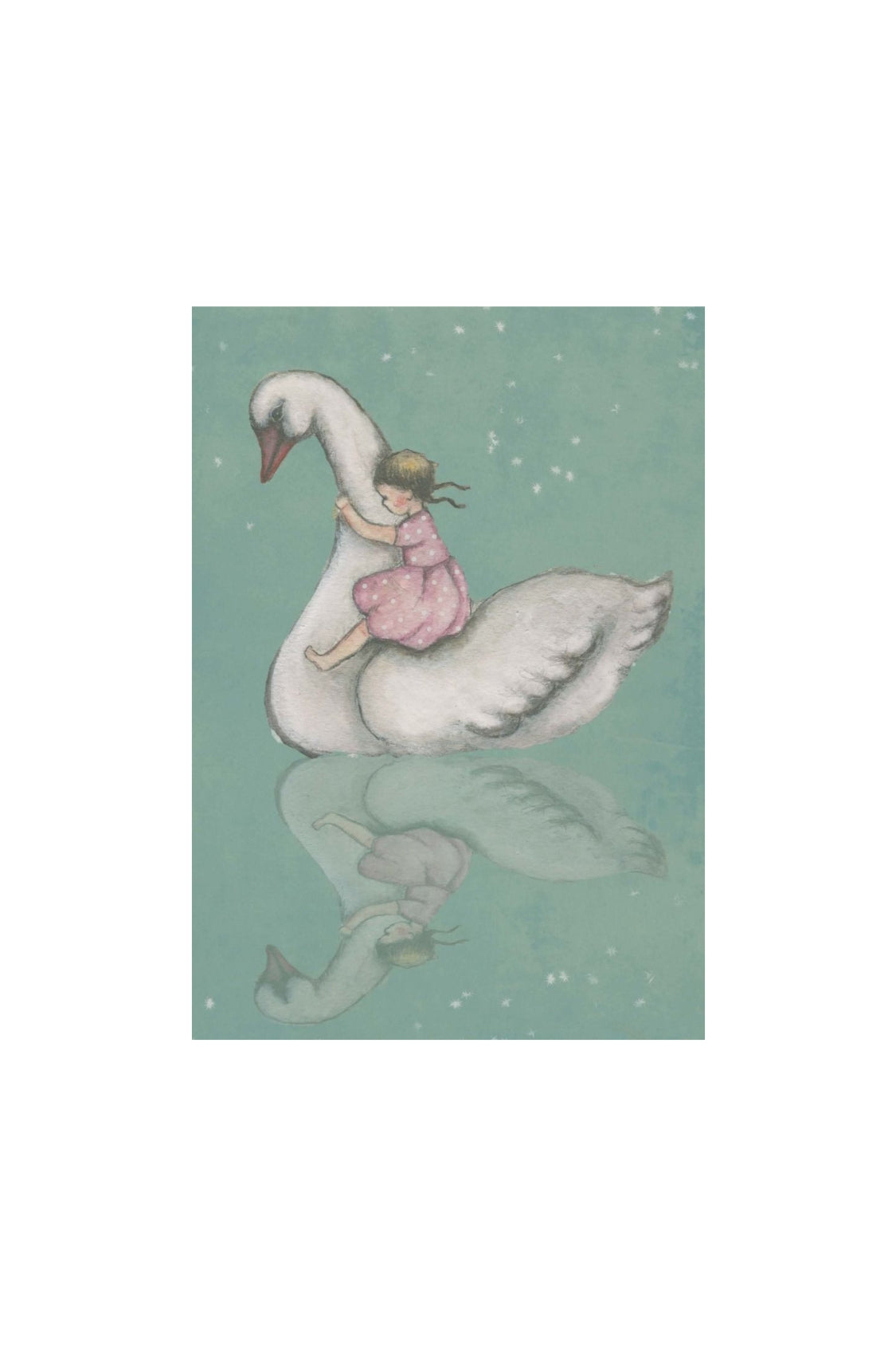 Card - Girl & Swan - Magpie Style