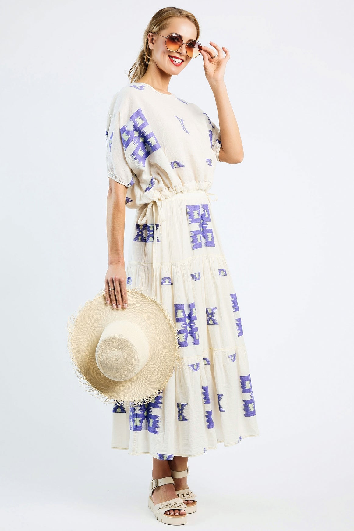 DEVOTION TWINS Iliokali Skirt Blue/Lime - Magpie Style