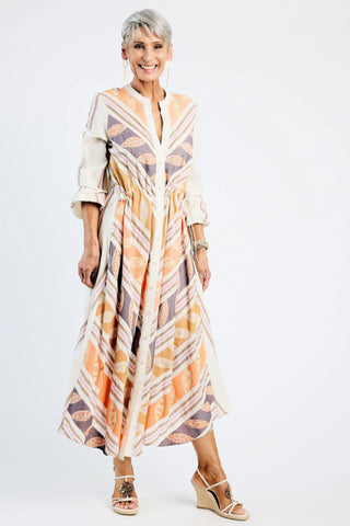 DEVOTION TWINS - Tiffany Long Dress Orange/Lilac