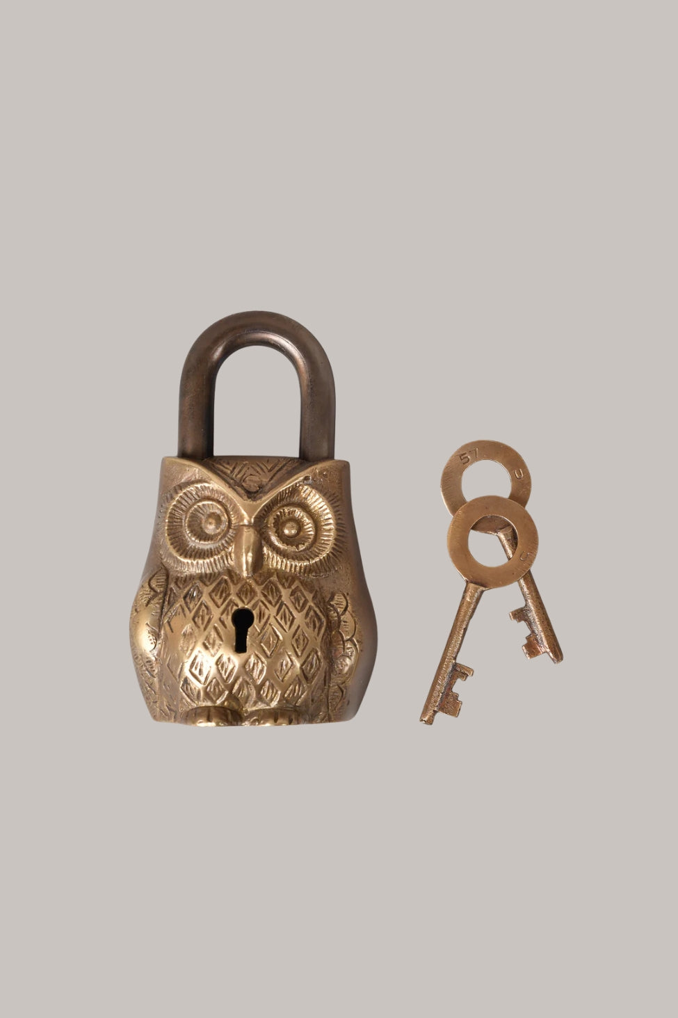 Owl Lock - Brass - Magpie Style