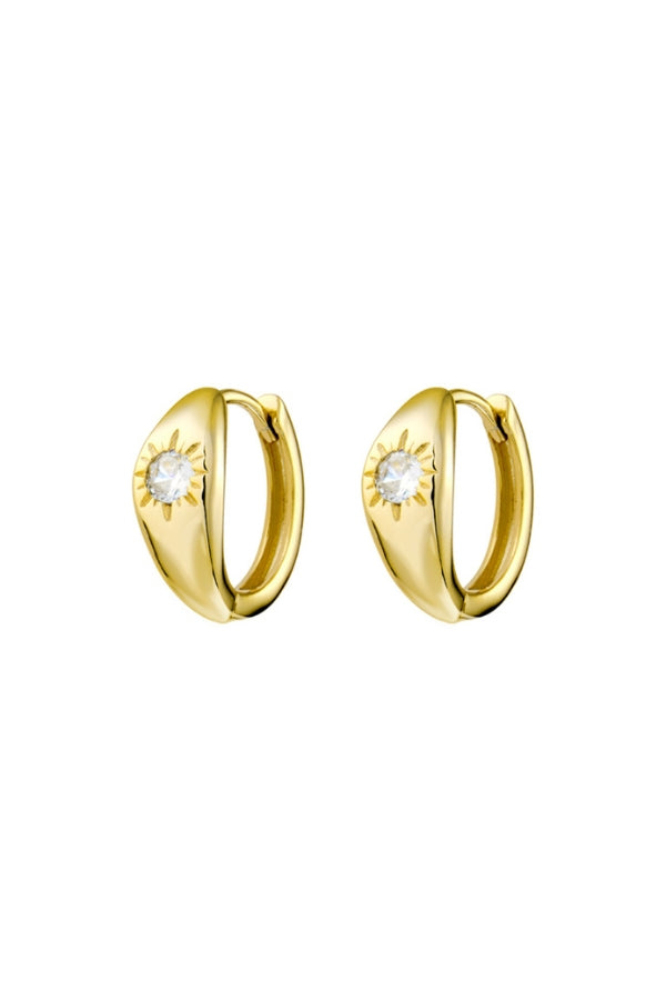 Maeve Huggie with Starburst Stone - Gold