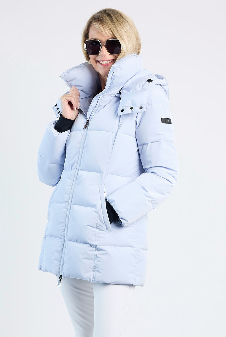 MOKÉ Riley Waterproof Sorona Coat in Arctic Ice - Magpie Style